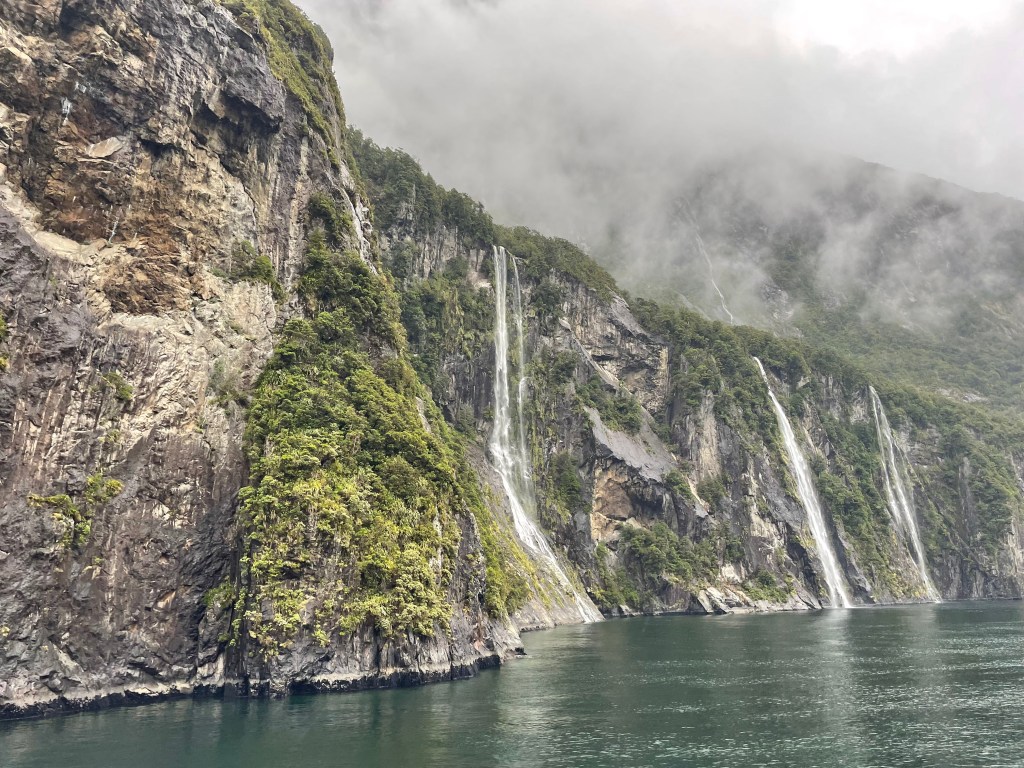 Waterfalls in Milford Sound